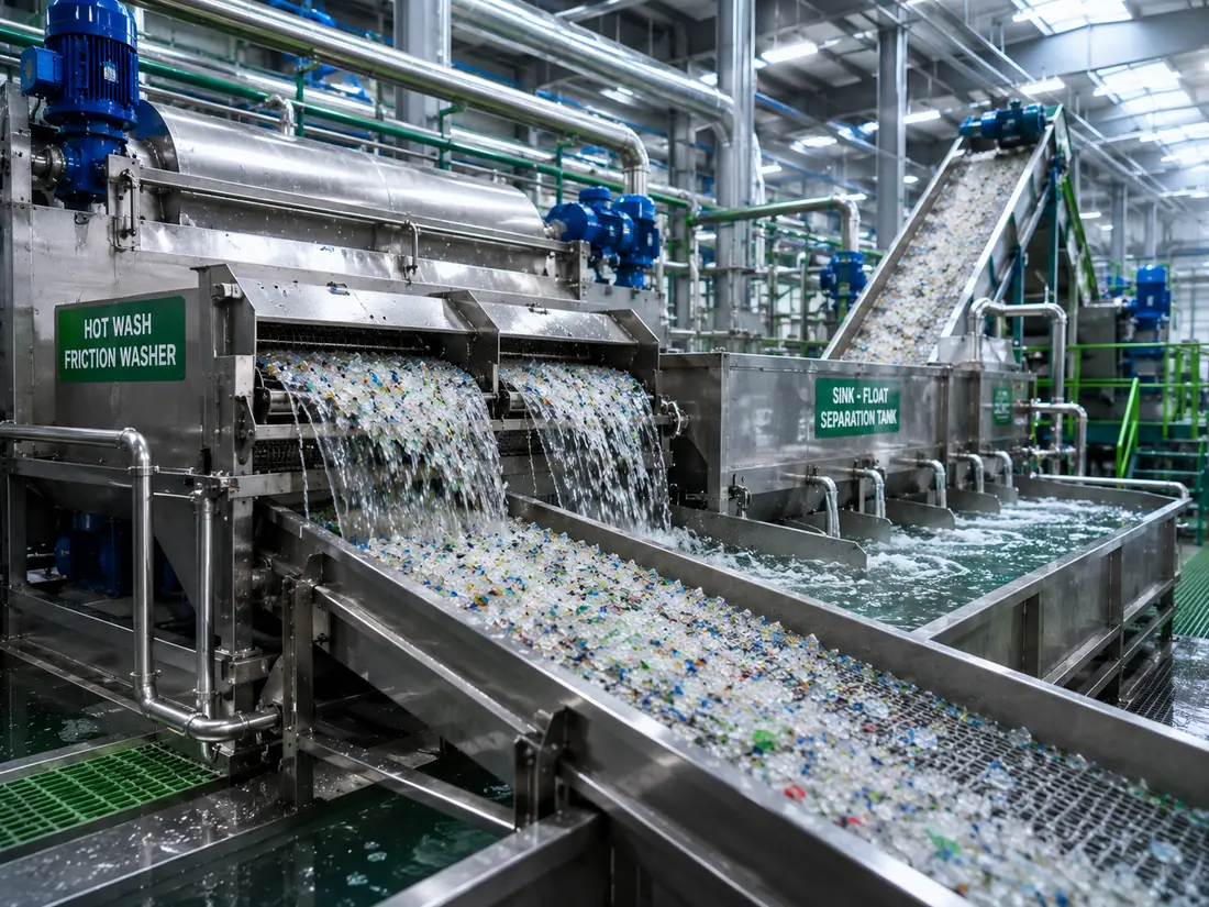 Washing and drying plant for recycled plastic at Advance Polymers Solutions